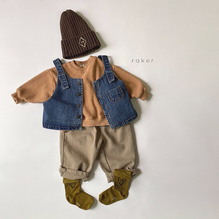 INS estilo coreano ropa para niños otoño nuevo bebé Chaleco de mezclilla retro niños y niñas Chaleco de moda de un solo pecho en stock