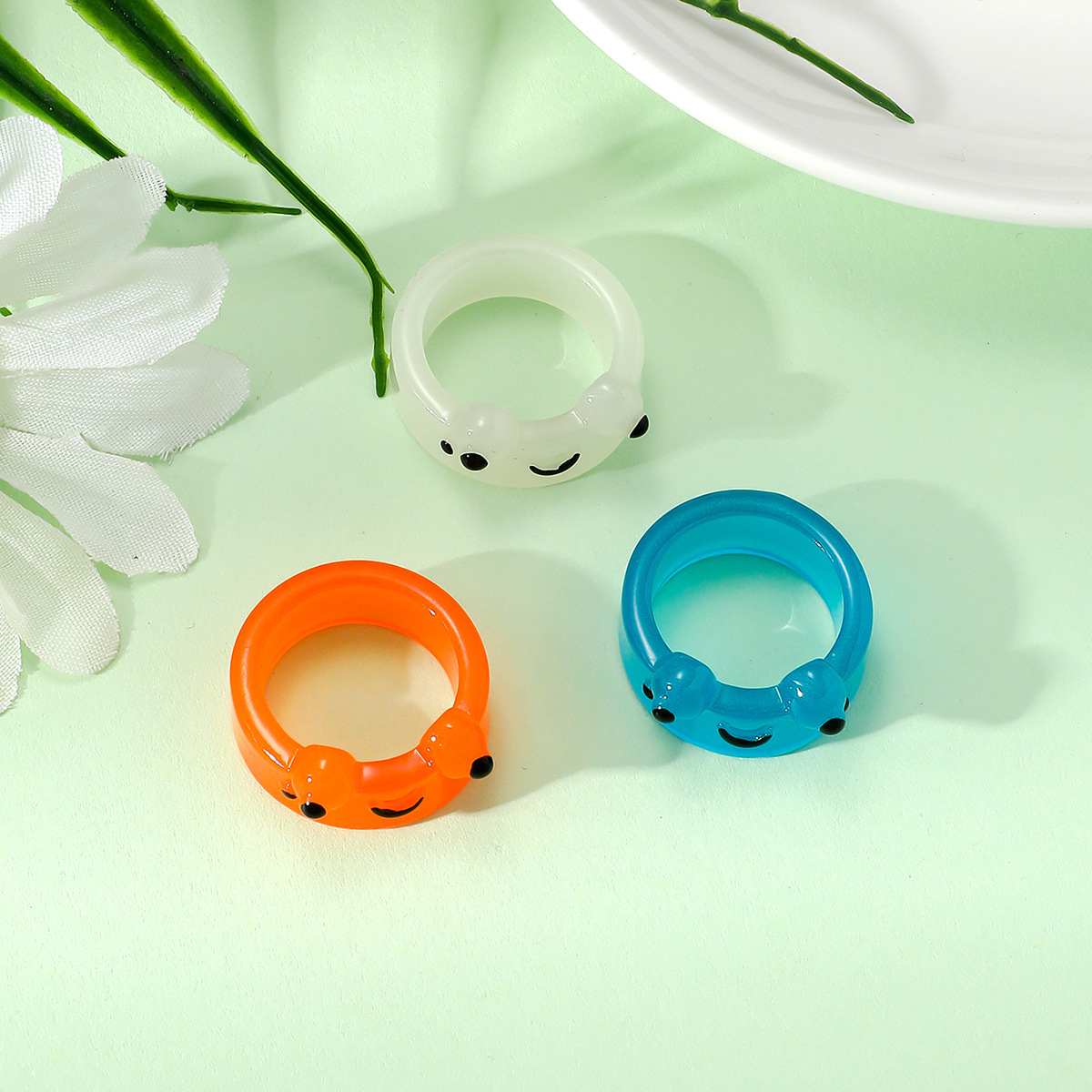Wholesale Jewelry Simple Style Color Block Arylic Rings display picture 5