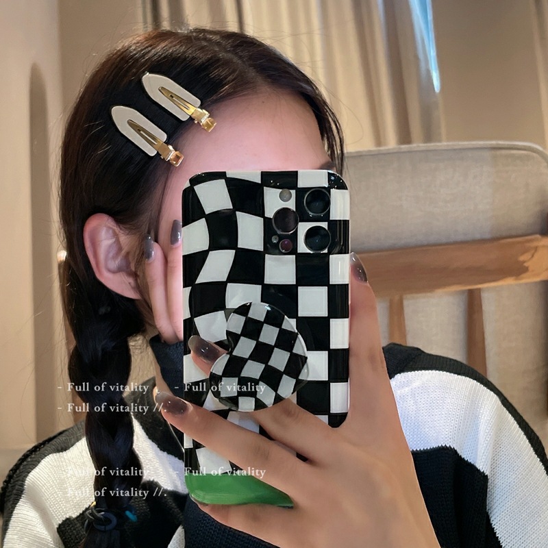 Checkerboard Hair Clips