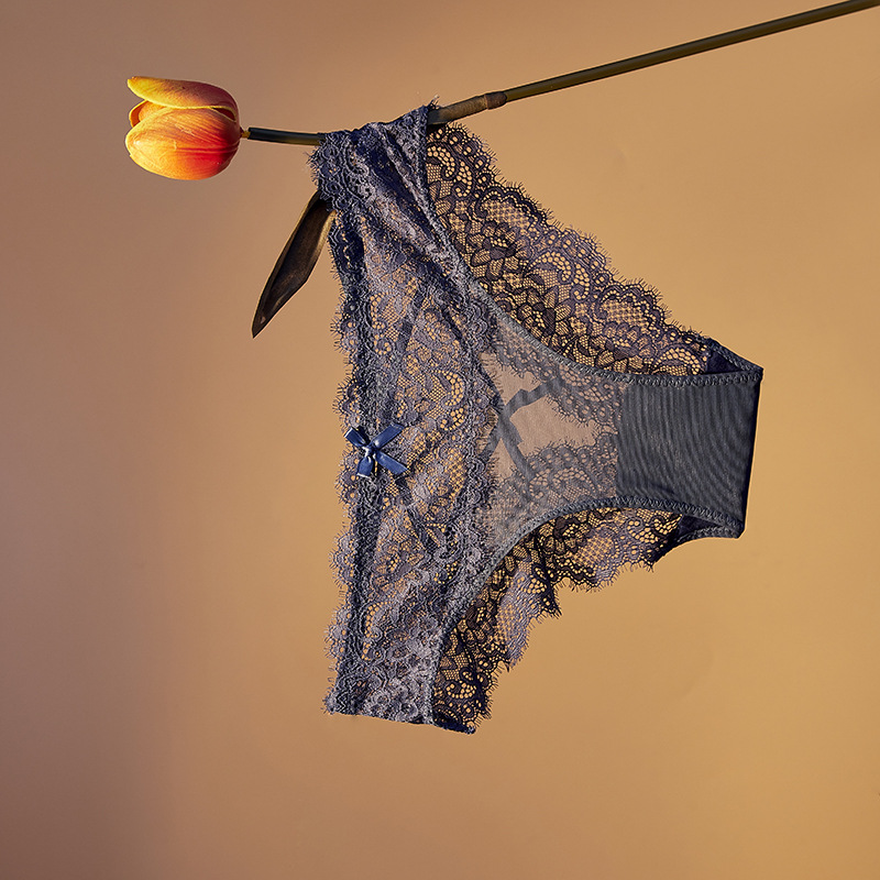 Fábrica de ropa interior transfronteriza cintura baja ropa interior de mujer sexy encaje sexy ropa interior Tanga cruzada tentación transpirable mujeres