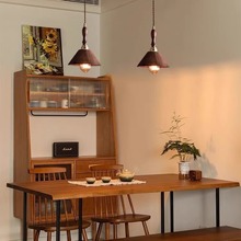 创意日式吊灯原木复古侘寂民宿餐厅灯卧室床头书房吧台实木茶室灯