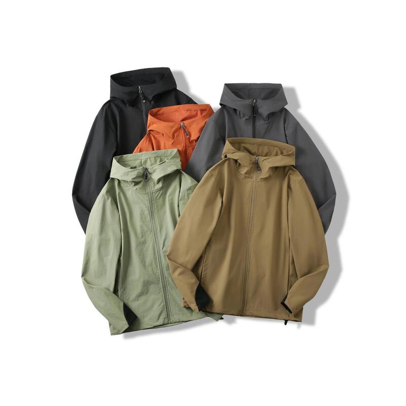 Mountain Outdoor Waterproof Fan Men's Casual Hooded Jacket Cuff Zipper Loose Soft Case Fashion Jacket