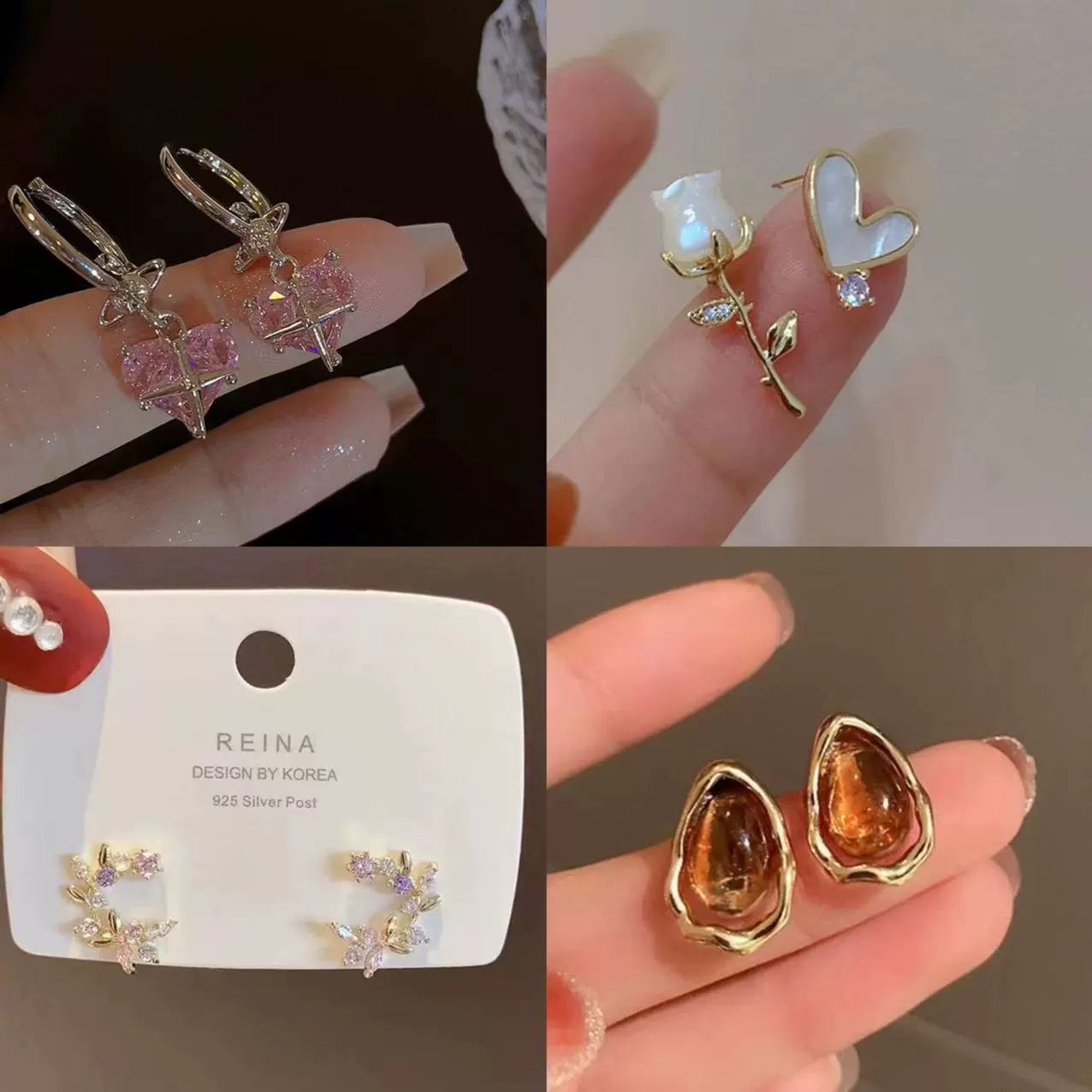 Свежая серебряная игла, серьги, аксессуар, украшение в цветочек