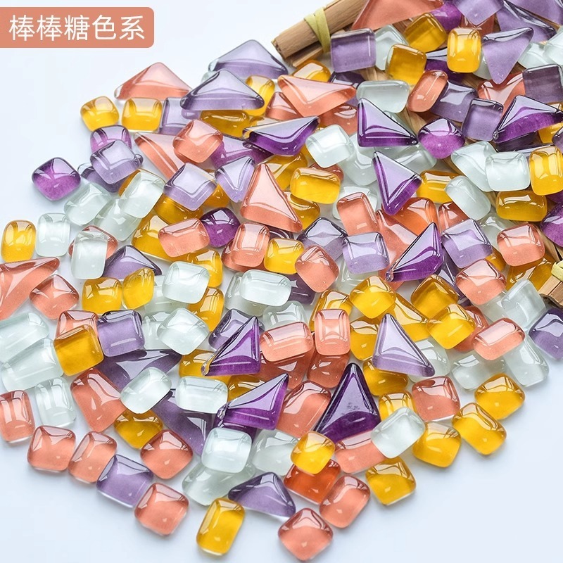 200克diy多元闪粉马赛克集合水晶自由石玻璃儿童手工材料颗粒|undefined