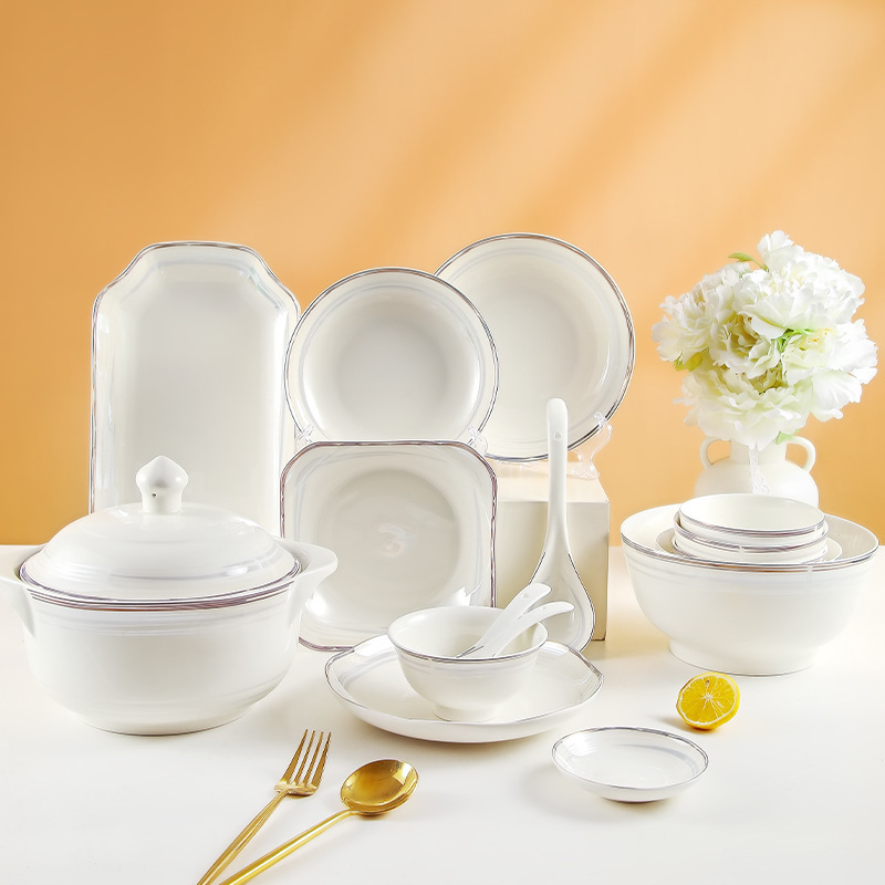 Summer Lightyear Ceramic European Style Modern Simple New Bone China Dishes suit Plate Bowl Tableware Household Housewarming Wholesale Summer Lightyear Ceramic European Style Modern Simple New Bone China Dishes suit Plate Bowl Tableware Household Housewarming Wholesale