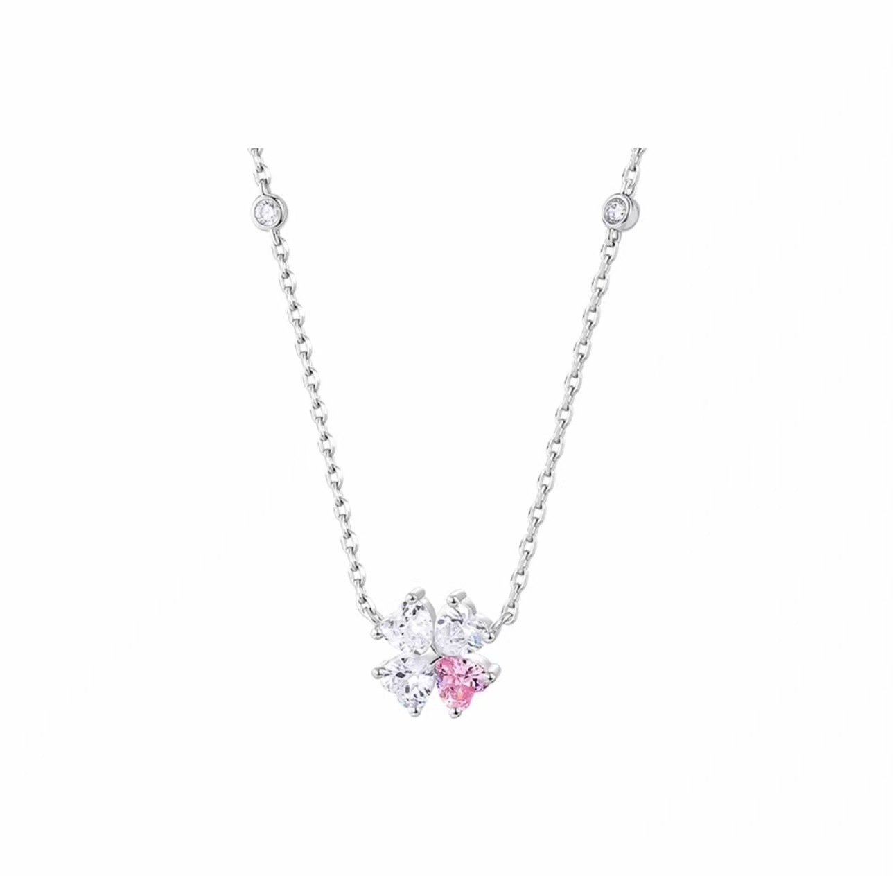 네잎 클로버 목걸이 [핑크다이아몬드]