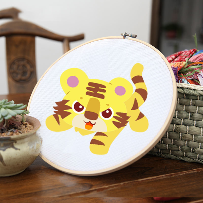 Jinhao bordado hecho a mano DIY material paquete principiante niños simple tela Cruz puntada grande colgante pintura 26cm