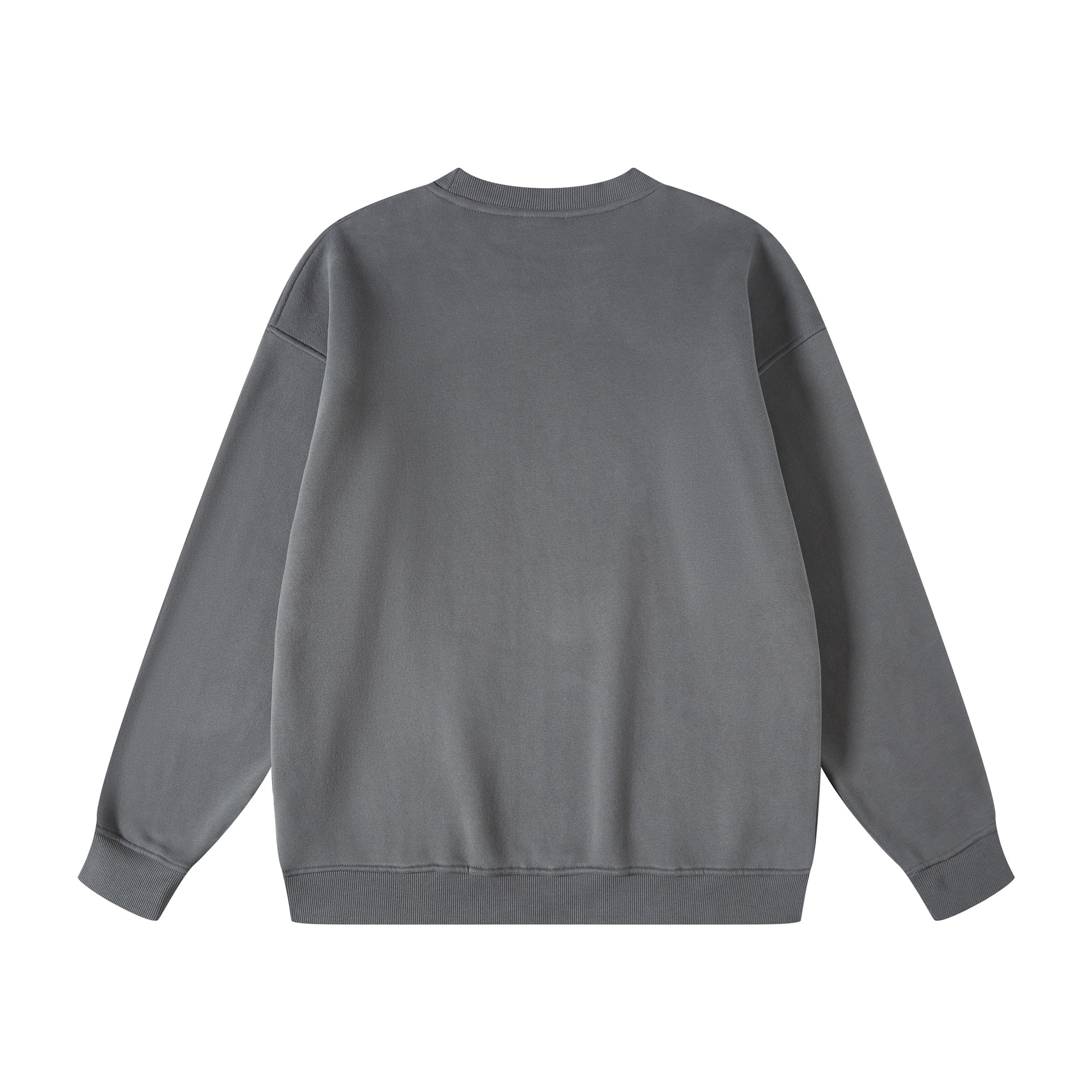Sweat-shirt à col rond pour homme de marque décontractée et ample en velours 345 g plus couleur unie_voghion.com