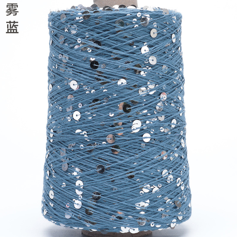Silk Yue / mano DIY hilo de algodón multicolor brillante 3mm + 6mm sequilla 250 gramos de hilo de aguja de ganchillo