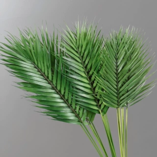 北欧仿真植物散尾葵棕榈葵叶单枝家居婚庆装饰绿植铁树叶插花花材