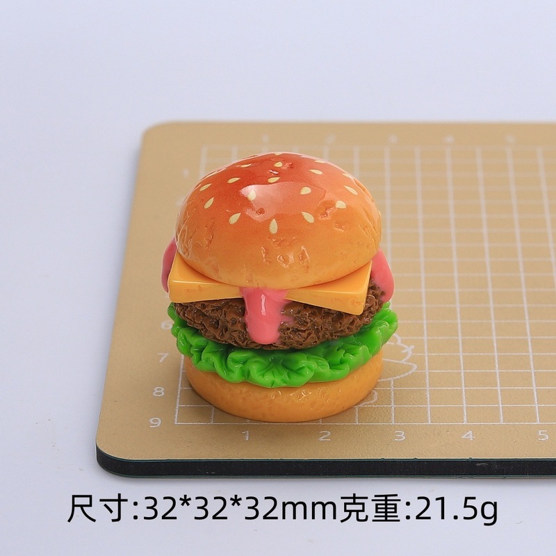 立体多色汉堡食玩创意手工diy奶油胶树脂配饰小配件饰品材料批发|undefined
