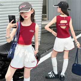 套装运动夏季字母女童