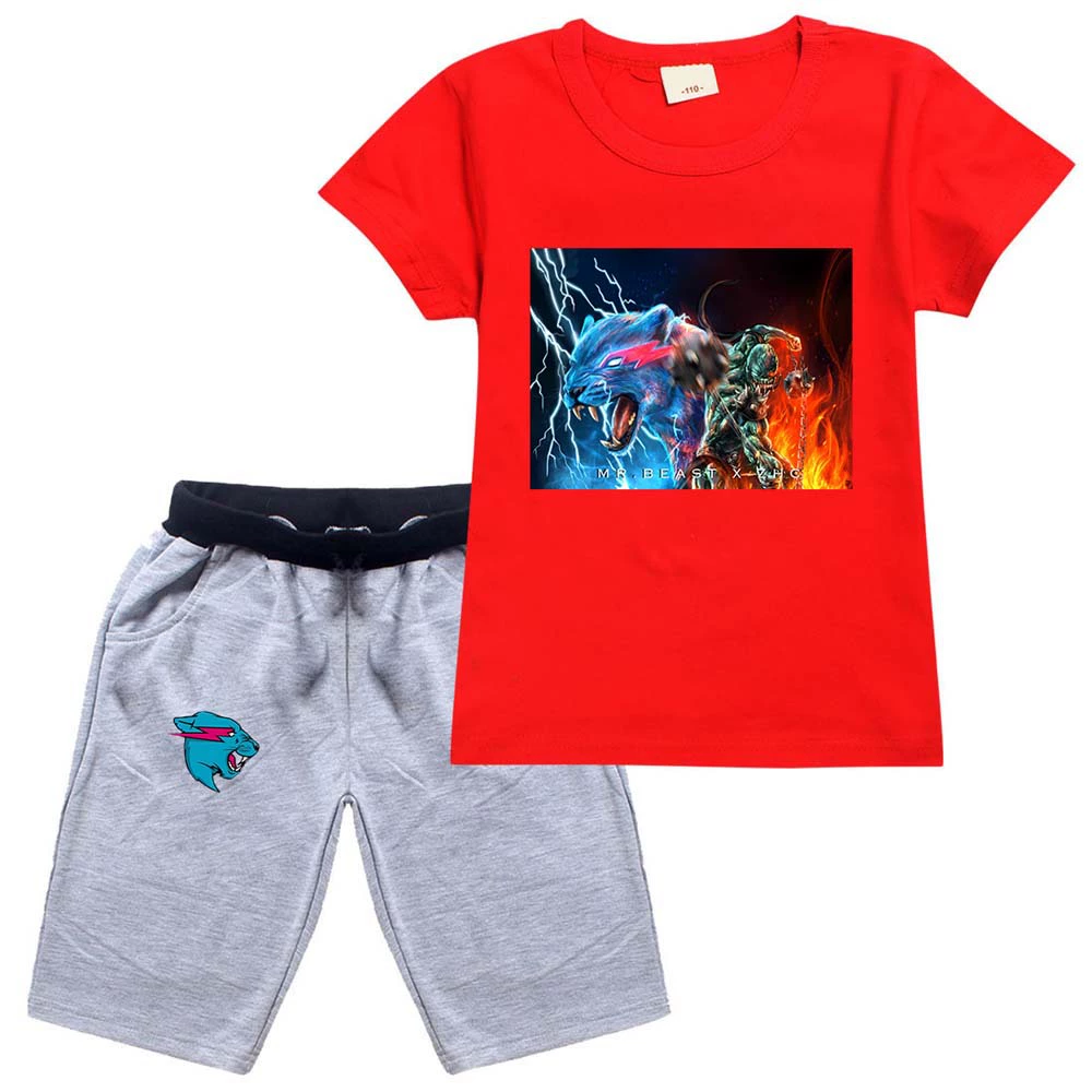 Мистер Бист Boys летняя футболка-набор одежды Cross-border Baby Summer Clothing 067