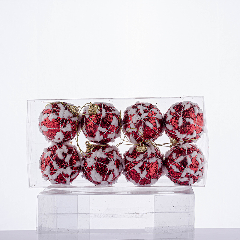 6cm espuma felpa pequeña bola de Navidad árbol de Navidad DIY colgante decoración ventana decoración hogar colgante bola decoración bola colgante