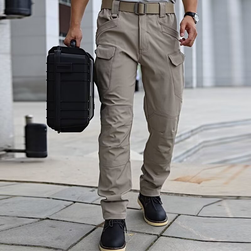 Men's Spring and Autumn Outdoor Loose Comfortable Sports Casual Pants Military Fans Multi-Pocket Tactical Combat Pants Scratch-resistant and Wear-resistant