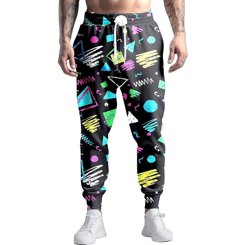 Vvgete80S Men's Clothing Jogging Pants Casual Pants with Drawstring 90S Men's Clothing Pod Customization
