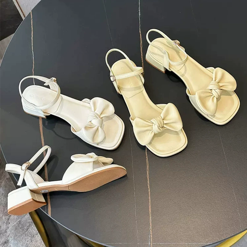 Фея ветряные сандалии с юбкой дикие новые летние туфли 2025 женские банты на высоких каблуках женские женские туфли