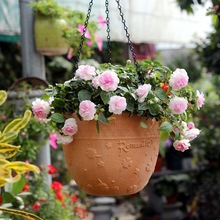 创意吊兰陶土吊盆红陶花盆悬挂垂吊花卉多肉绿植矮牛简约装饰花器