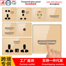 外贸英式拨动笑脸开关港式欧插法标13A方角万能USB+Type-C插座