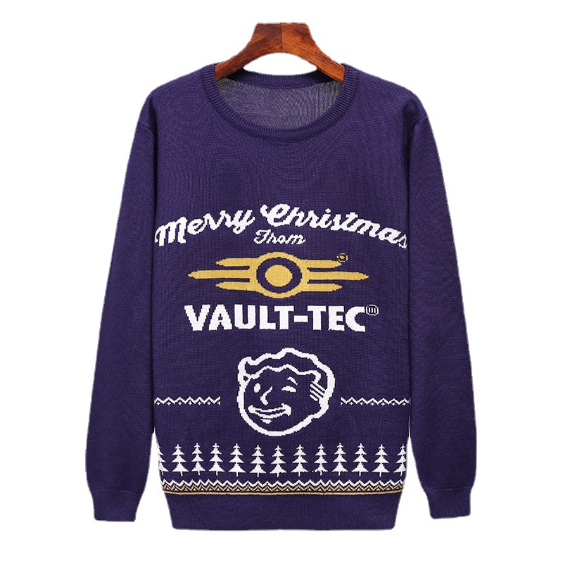 Nueva Navidad suéter de Punto Fuente fabricante acrílico material cuello redondo tocado flor suéter estilo europeo y americano suéter