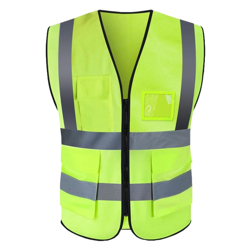 Chaleco de Seguridad Reflectante de Malla de Poliéster con Múltiples Bolsillos para Construcción