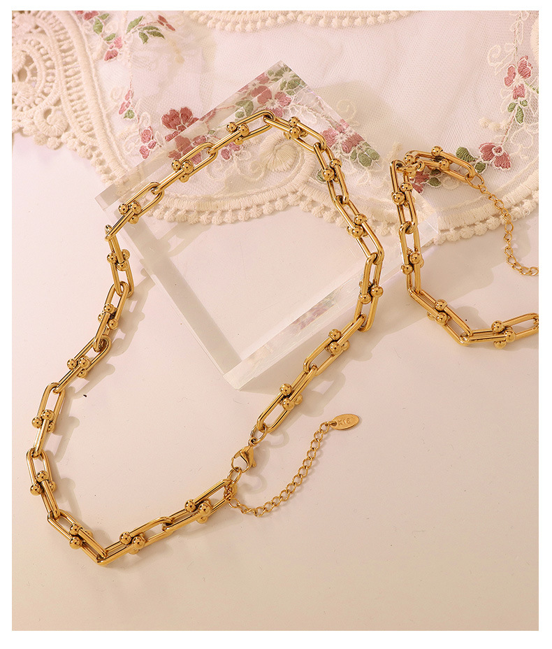 fashion U-shaped buckle bracelet necklace titanium steel Korean jewelry