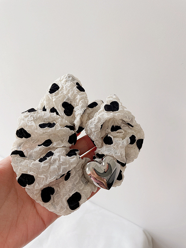 Wholesale Jewelry Retro Flocking Heart Hair Scrunchies Nihaojewelry display picture 7
