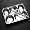 304 Stainless steel Dinner plate Lunch box Snack tray student canteen Deepen thickening adult Workers Bento Box