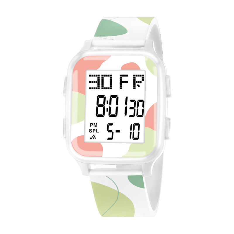 Nuevo color sólido natural reloj electrónico estudiante deportes al aire libre alarma de sincronización luminosa reloj electrónico fábrica al por mayor