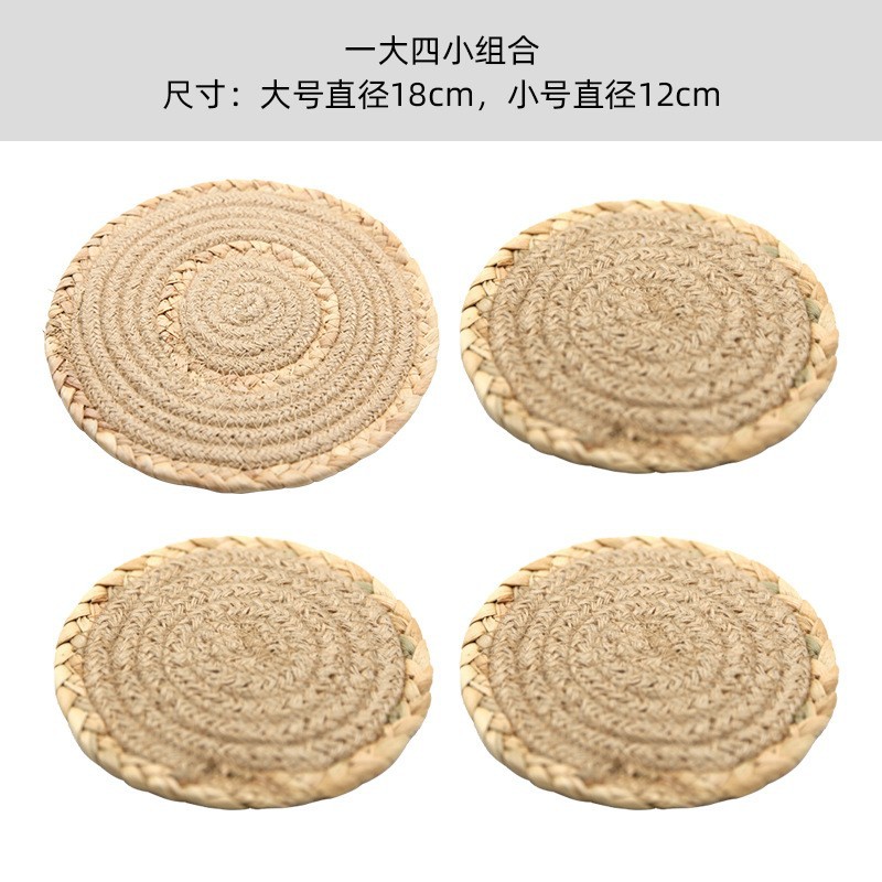 Jin Hao nueva tela de algodón tejido de encaje para platos tapete para platos restaurante creativo tapete posavasos tapete para mesa