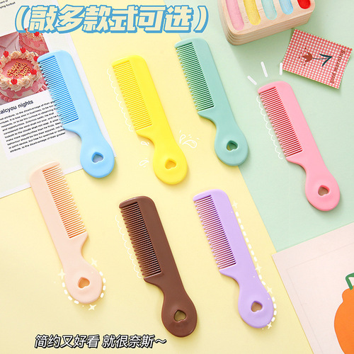 Candy color cute mini comb simple children girl hair comb round tooth hair care baby comb