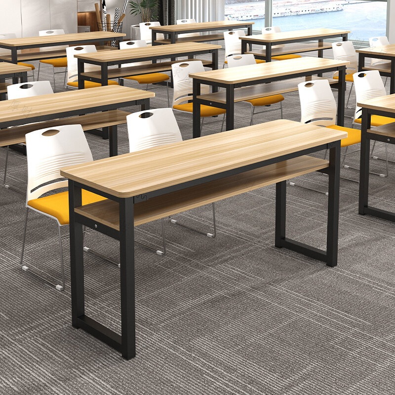 Educational Institution Training Table, Double-Person, Connectable, Double-Layer, Long Rectangular Table, Simple Conference Office Training Wooden Conference Table Educational Institution Training Table, Double-Person, Connectable, Double-Layer, Long Rectangular Table, Simple Conference Office Training Wooden Conference Table