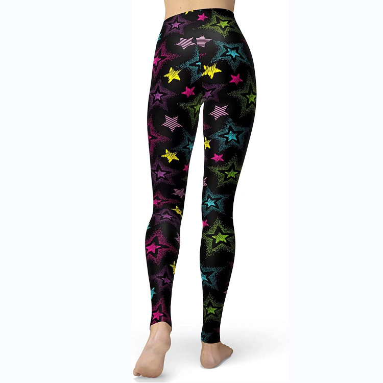 Abbigliamento da donna multicolore stampato slim fit fianchi sollevamento snellente grandi dimensioni corsa yoga fitness leggings_voghion.com