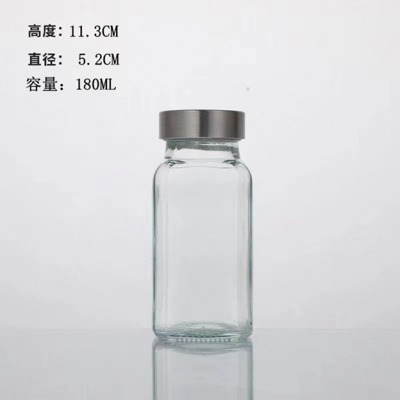 クロスボーダー角型調味料ボトルアカシア木製蓋家庭用キッチン塩クミンチリ保存ガラス瓶ファッションスパイスボトル|undefined