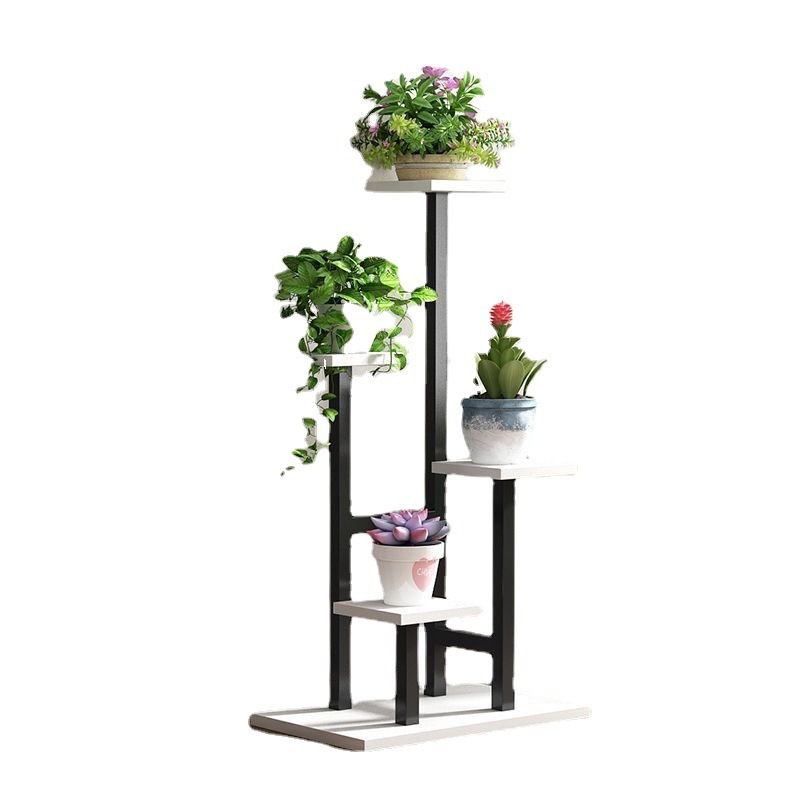 Estante de flores Estante de piso a la sala de estar Estante de piso Balcón Estante de macetas minimalista moderno Estante de varias capas Estante de flores de hierro y carne verde