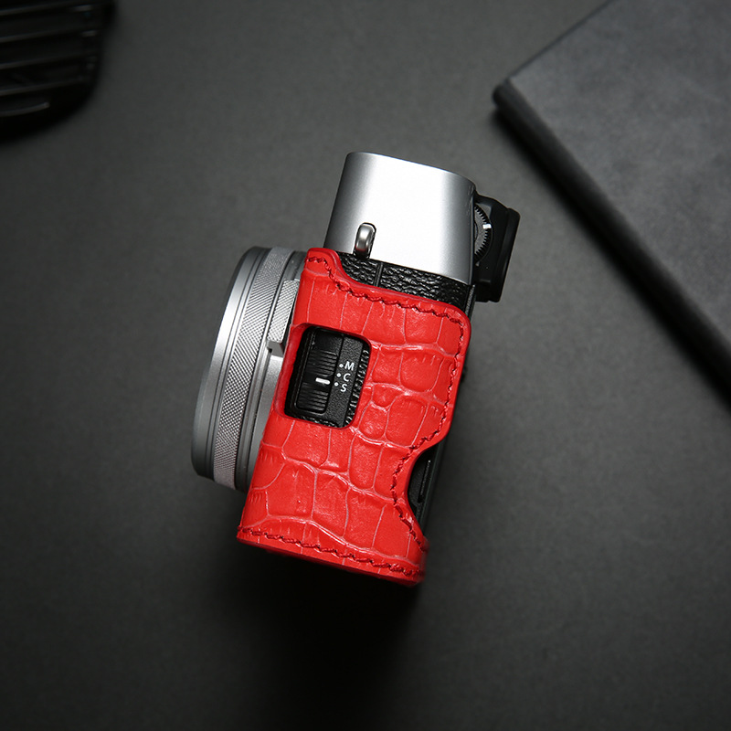 (2개) 후지 X100F 카메라 가방 X100V 가죽 케이스 X100V 가죽 카메라 보호 케이스 하프 셋베이스 오프닝