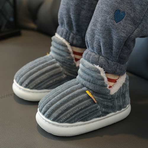Winter children's cotton slippers warm packing, fluffy unisex boy and girl home parent-child thick sole infant baby cotton shoes