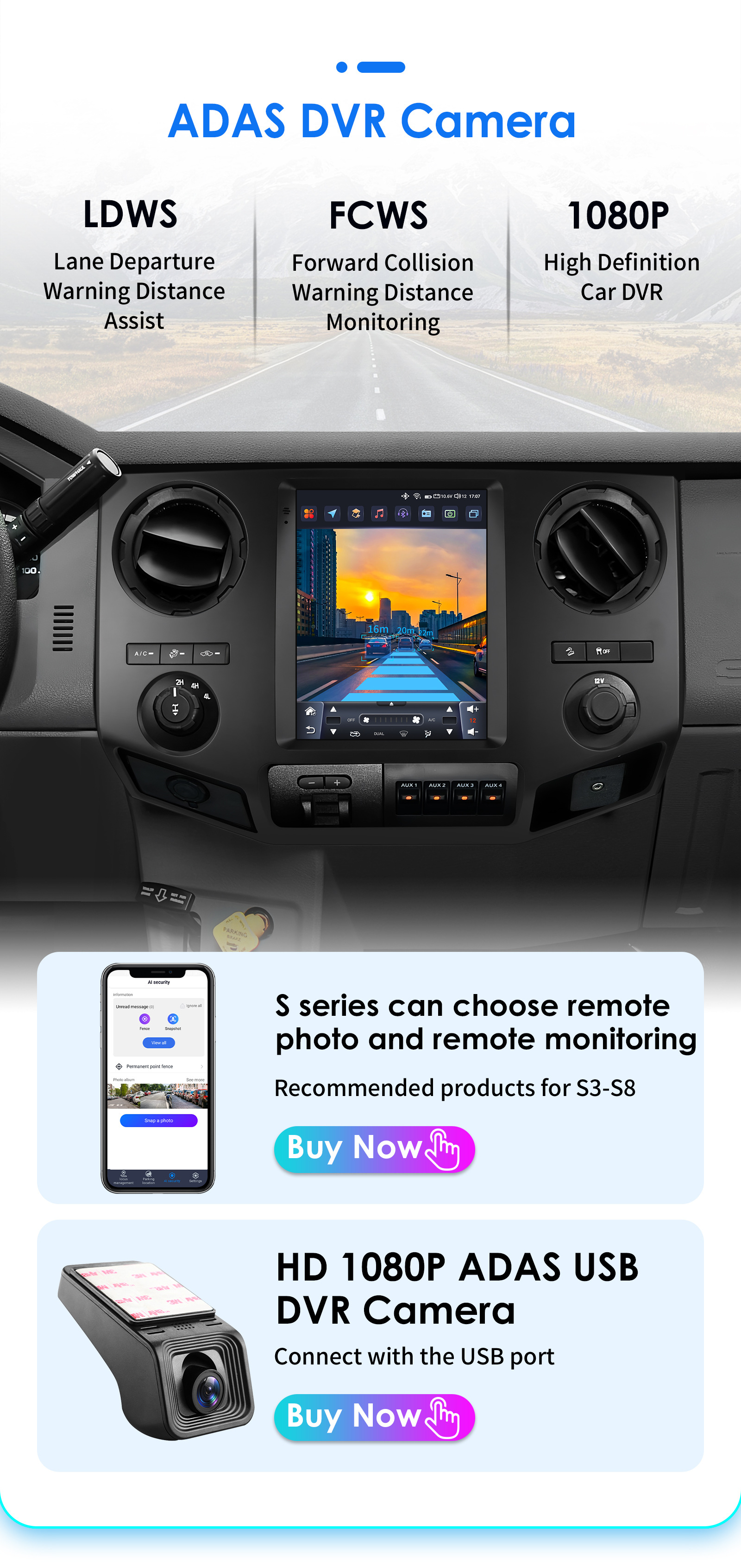 Suitable for 09-16 Ford F250 F450 Smart 9.7inch Vertical Screen Frame Car Navigator All-In-One Machine