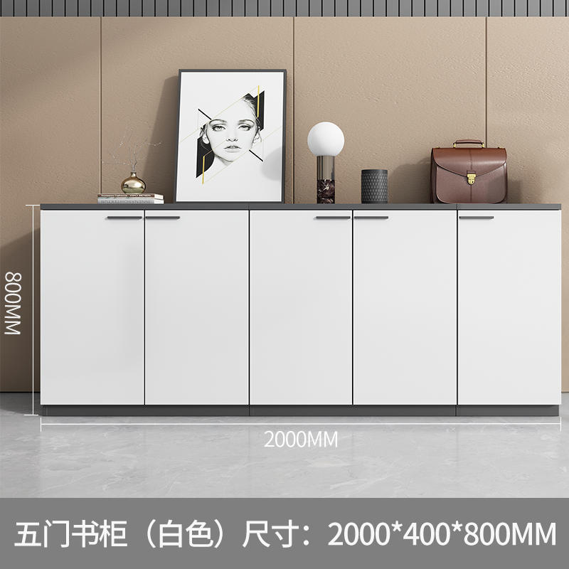 白いファイルキャビネットの低いキャビネットの木製のロッカーのデスクのサイドキャビネットのプリンタキャビネットの仕切り棚の資料の収納棚のお茶のキャビネット