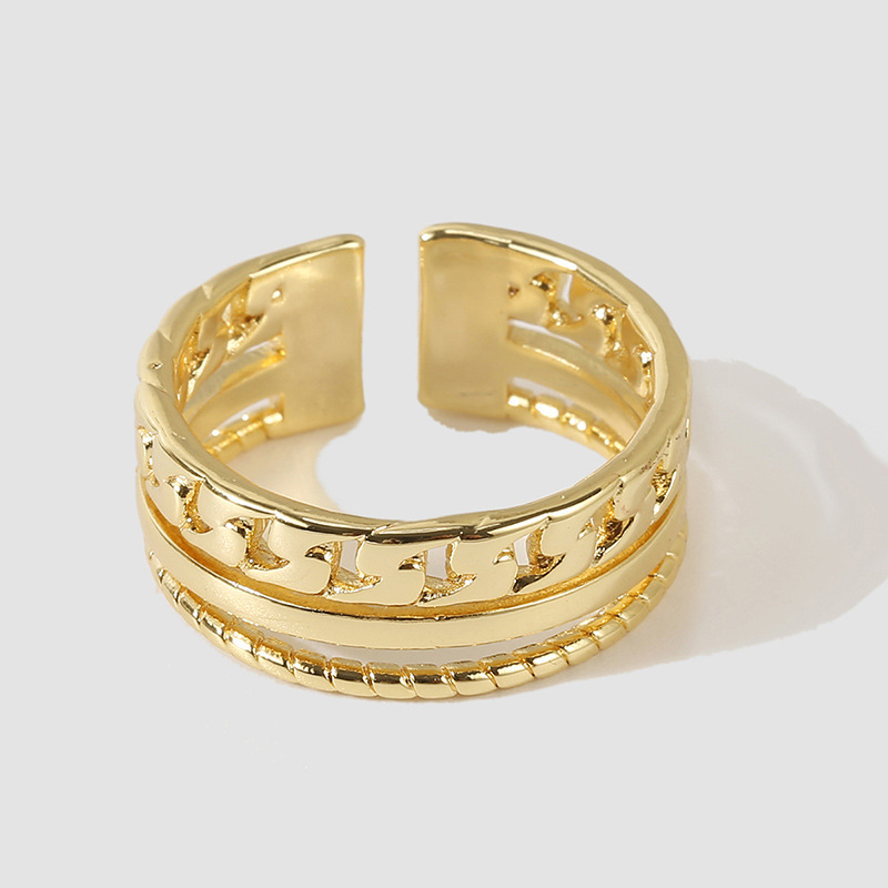 Creative personality real gold plating color retention copper rings