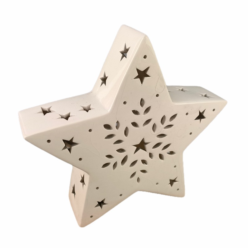 Cerámica tridimensional 3D hueco europeo de cinco puntas candelabro creativo de cinco estrellas decoración del hogar sala de estar decoración artesanía