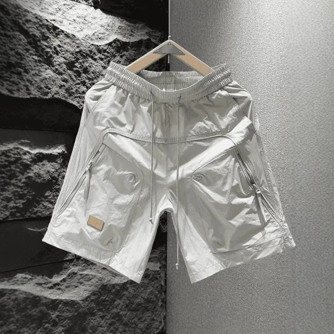 2025 Summer Thin Men's Outdoor Workwear Casual Shorts Youth High Street Handsome Multi-Pocket Sports Shorts