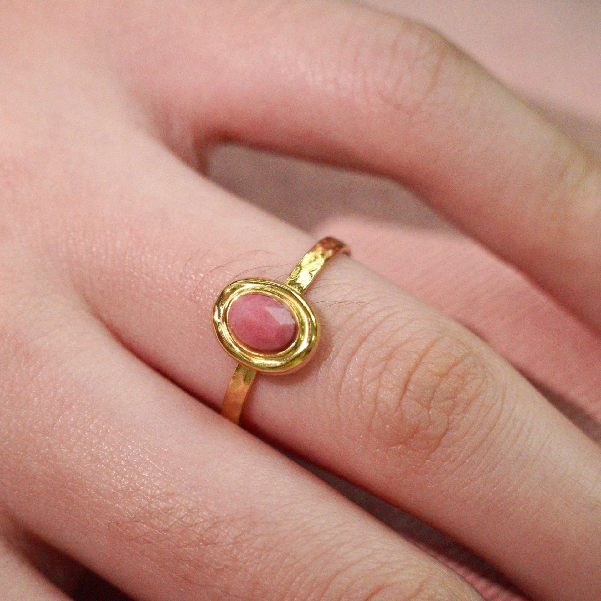 Adjustable Ring Size Retro French Style Geometric Titanium Steel Natural Stone Open Rings In Bulk