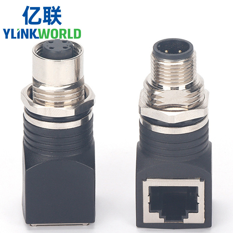 M12 4-Pin D-Type 8-Pin A-Type X-Type to Rj45 Connector Adapter Network Cable to M12 Male and Female Socket M12 4-Pin D-Type 8-Pin A-Type X-Type to Rj45 Connector Adapter Network Cable to M12 Male and Female Socket