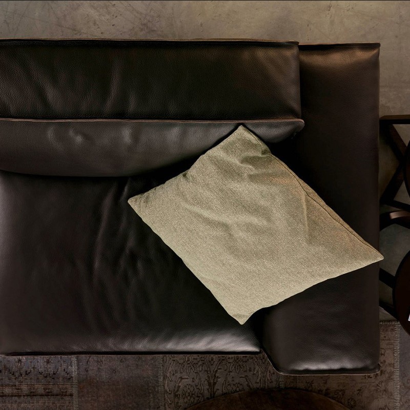 Sofá de cuero de verano italiano gran vaca negra sala de estar apartamento grande y pequeño sofá de cuero completo primera capa de piel de vaca combinación de fila recta