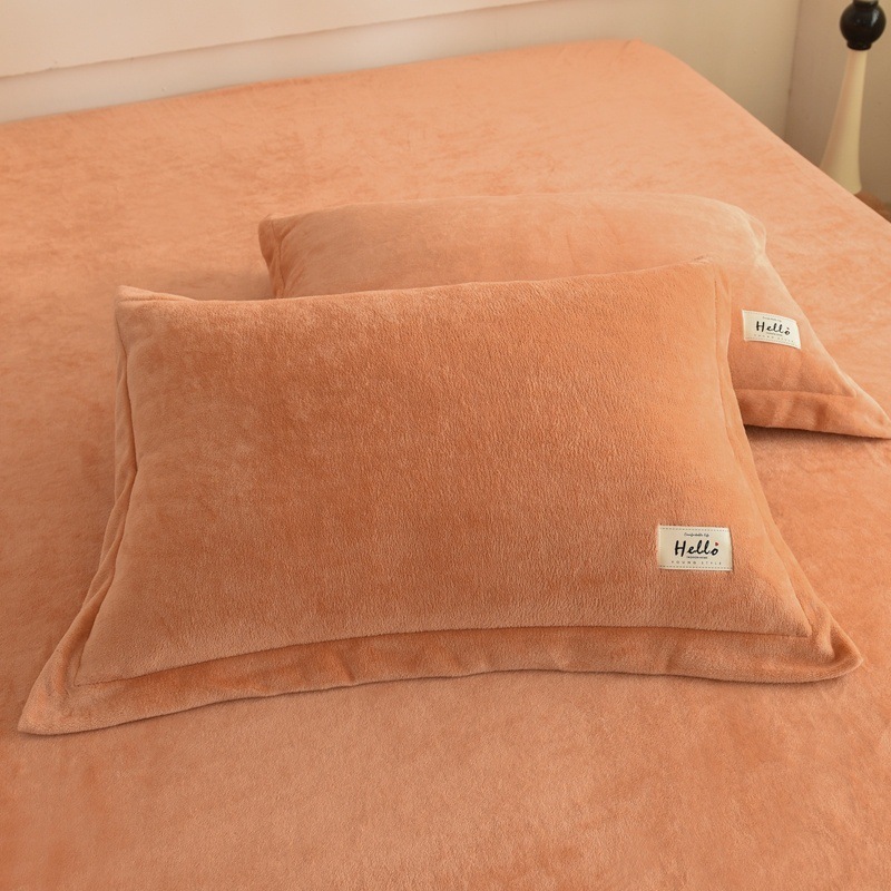 Funda de almohada de lana de leche gruesa de invierno par de 48cm x 74cm Funda de almohada de lana de coral Funda de núcleo de almohada individual 2