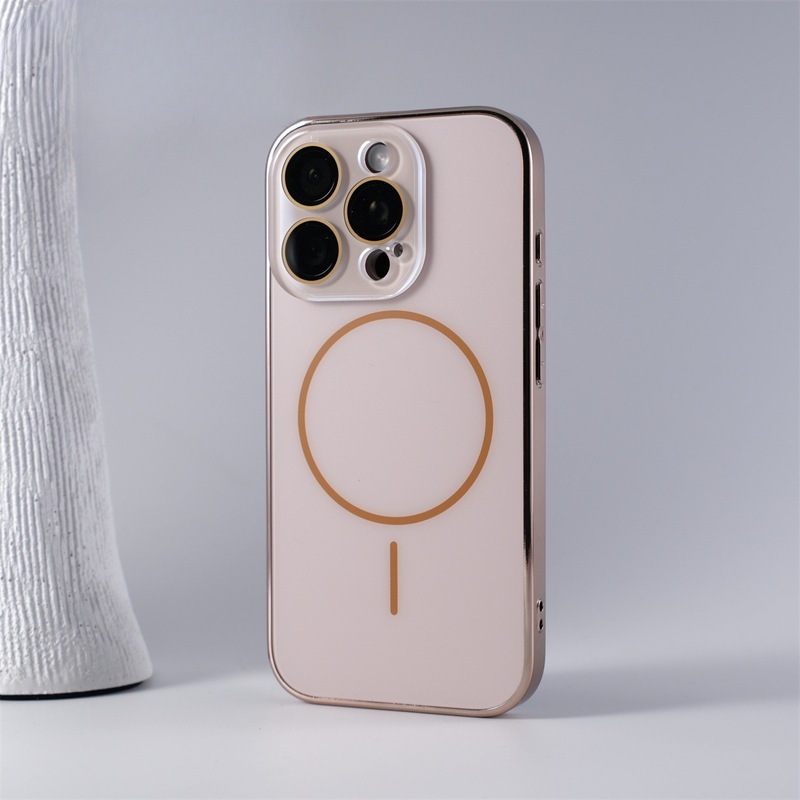 Apple 17電気メッキマットAG細線磁気吸着iPhone16promaxクリスタルレンズフィルム携帯電話ケース15に適用|undefined