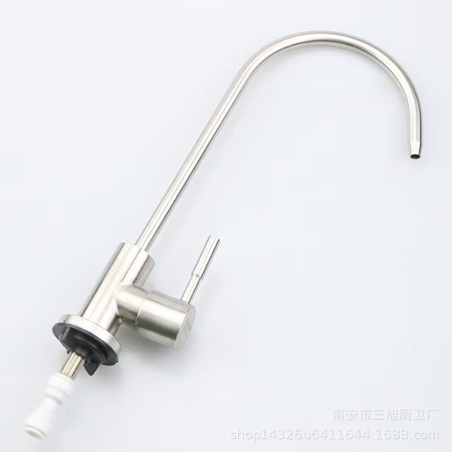 Foreign Trade Stainless Steel 304 Kitchen Single Cold Water Faucet 2-Point Quick-Connect Direct Drinking Water Faucet Water Purifier Faucet