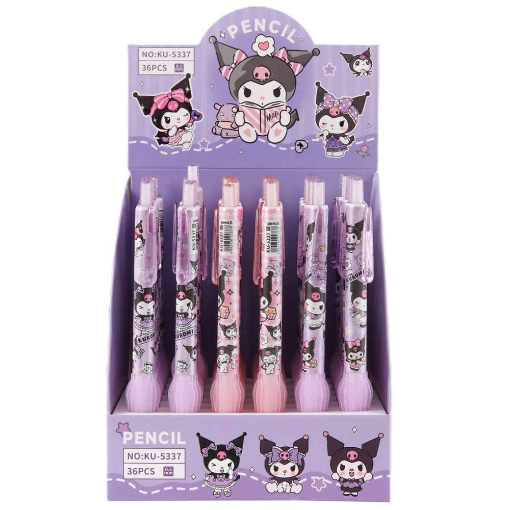 Biblioteca de dibujos animados lápiz automático protector de cubierta de lápiz suave lápiz sin cortar para estudiantes de papelería
