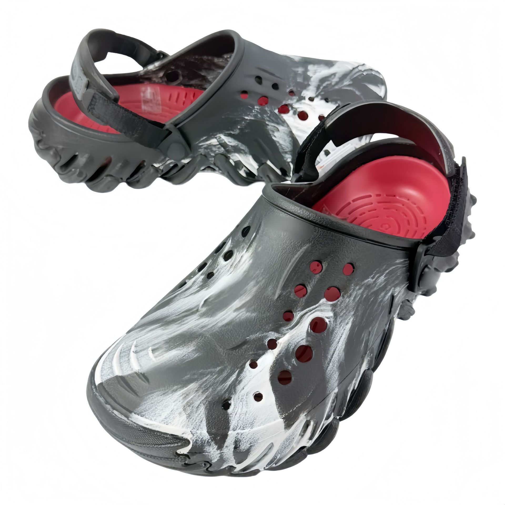 26 años de tarjeta de stock para hombres y mujeres zapatos de tanque corrugados impresión al aire libre sandálias de playa antideslizantes zapatillas de moda image 1